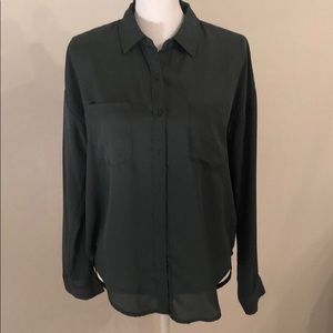 Green button down